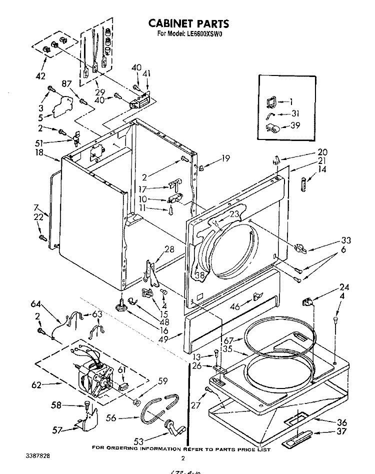 SECTION Diagram and Parts List for LE6600XSW0  Whirlpool Dryer