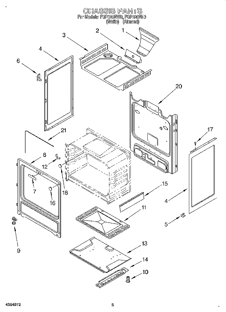 CHASSIS Diagram and Parts List for FGP320EN0  Roper Range