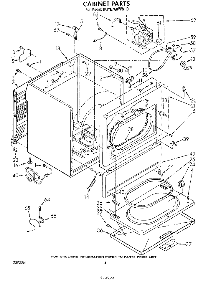 CABINET Diagram and Parts List for KGYE760WWH0  KitchenAid Dryer