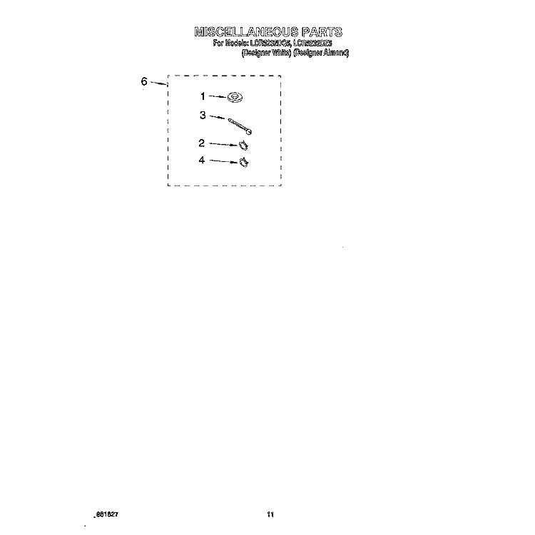MISCELLANEOUS, LIT/OPTIONAL Diagram and Parts List for LCR5232DQ5  Whirlpool Washer