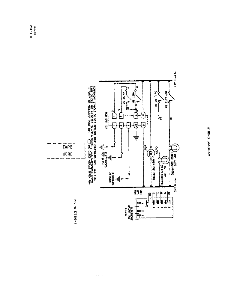 SECTION Diagram and Parts List for 1445W1A  Roper Range