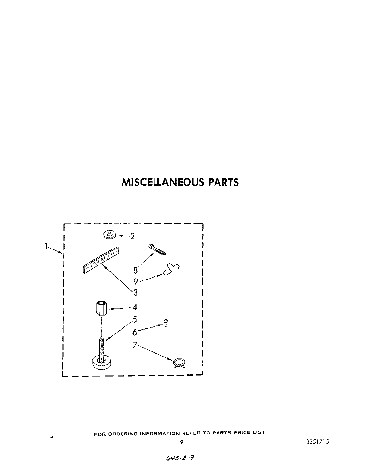 MISCELLANEOUS Diagram and Parts List for CA2762XSW5  Whirlpool Washer