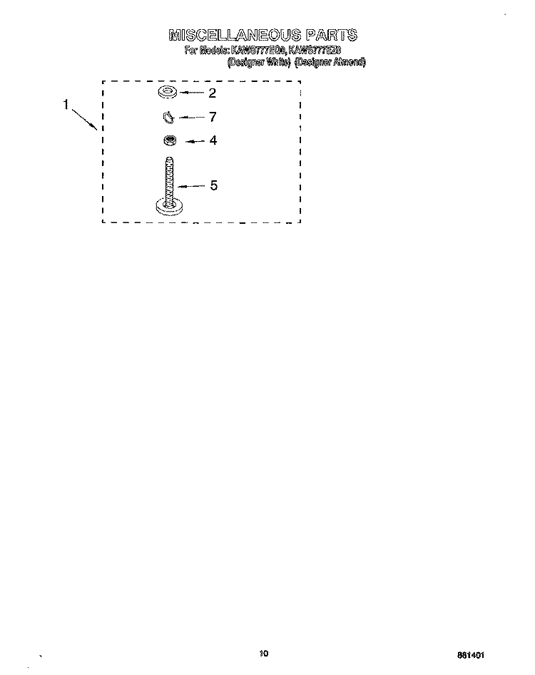 MISCELLANEOUS, LIT/OPTIONAL Diagram and Parts List for KAWS777EQ0  KitchenAid Washer