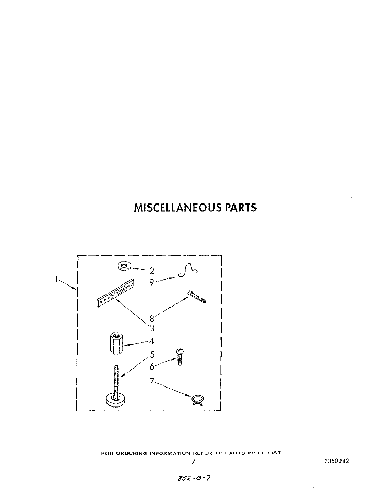 MISCELLANEOUS Diagram and Parts List for GLA5580XSM2  Whirlpool Washer