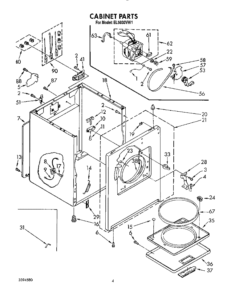 SECTION Diagram and Parts List for EL5030VL1  Roper Dryer