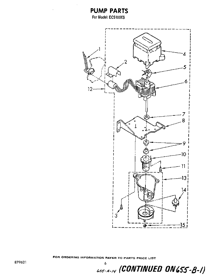 PUMP Diagram and Parts List for EC5100XS  Whirlpool Ice Maker