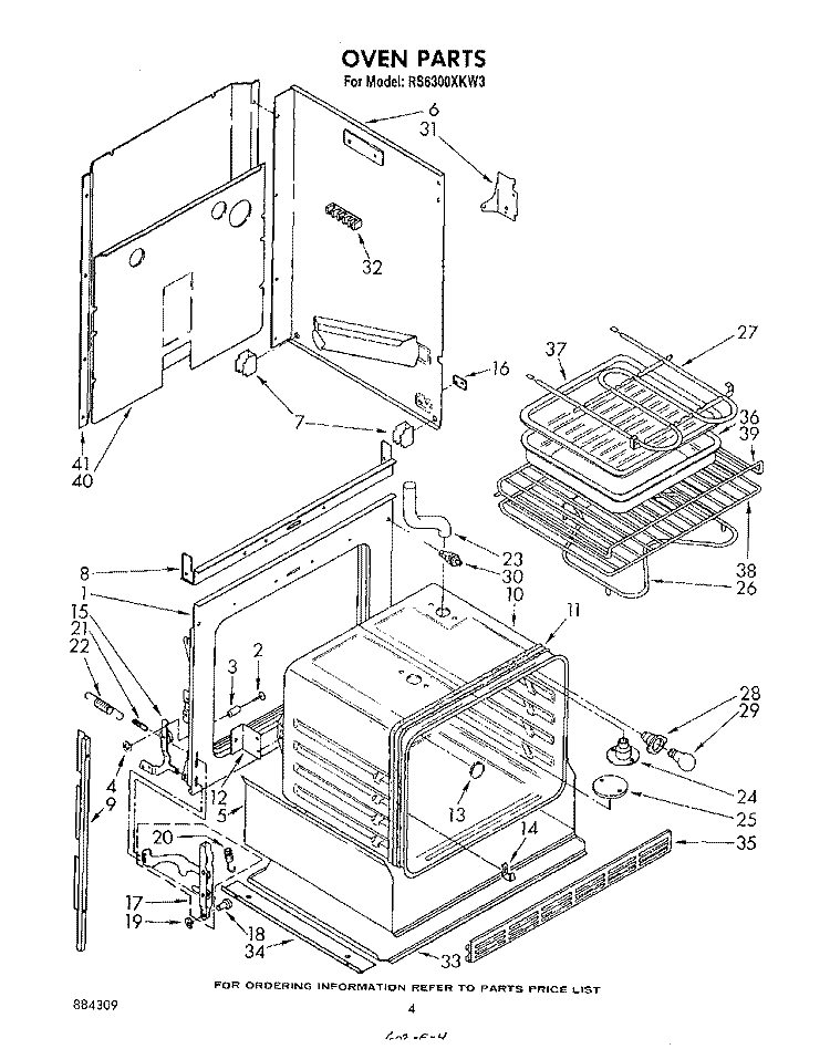 SECTION Diagram and Parts List for RS6300XKW3  Whirlpool Range