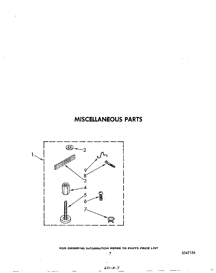 MISCELLANEOUS Diagram and Parts List for LA8800XSW0  Whirlpool Washer