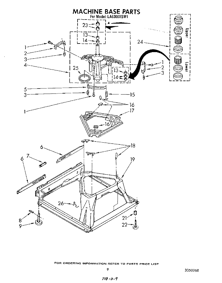 MACHINE BASE Diagram and Parts List for LA6300XSW1  Whirlpool Washer