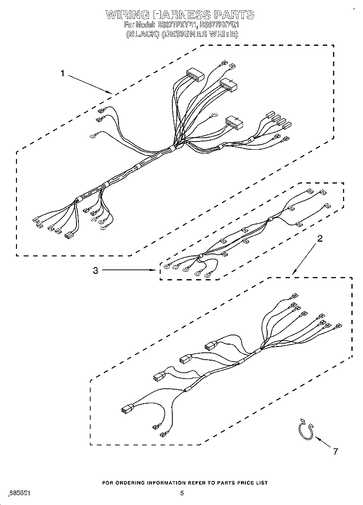 WIRING HARNESS, OPTIONAL Diagram and Parts List for RS677PXYQ1  Whirlpool Range