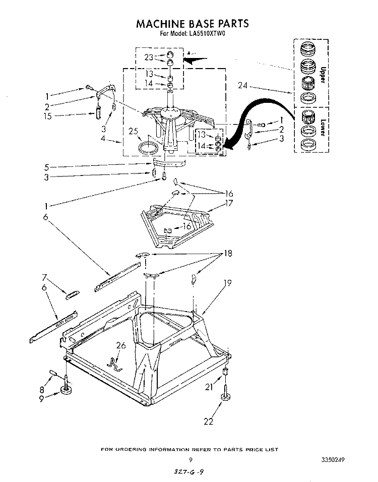 MACHINE BASE Diagram and Parts List for LA5510XTF0  Whirlpool Washer
