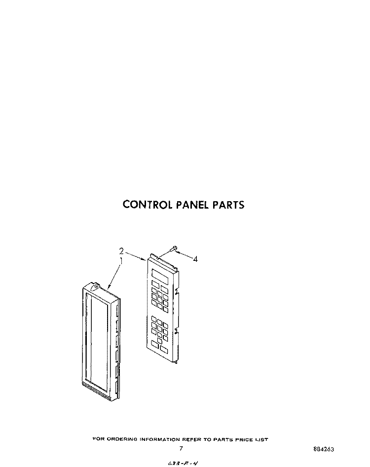 CONTROL PANEL Diagram and Parts List for MW8650XS1  Whirlpool Microwave