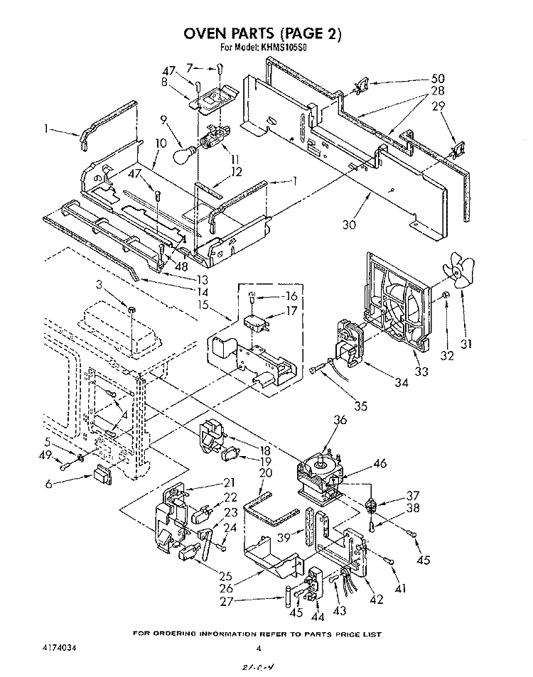SECTION Diagram and Parts List for KHMS105S0  KitchenAid Microwave