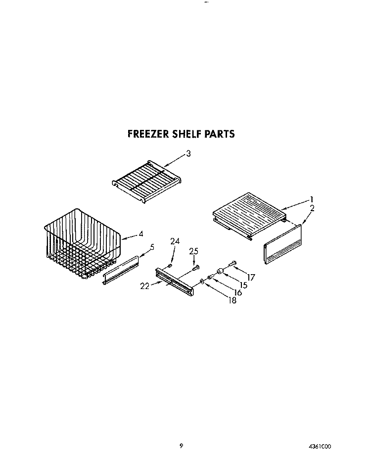 FREEZER SHELF Diagram and Parts List for KSSS48DWX01  KitchenAid Refrigerator