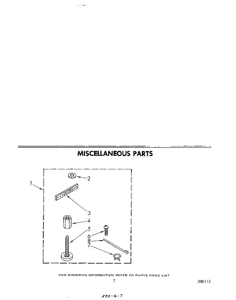 MISCELLANEOUS Diagram and Parts List for LA5530XPW3  Whirlpool Washer