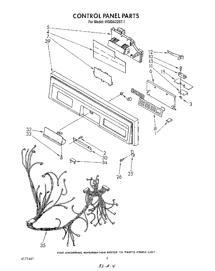 CONTROL PANEL , LITERATURE AND OPTIONAL Diagram and Parts List for 4KUDA22ST1  KitchenAid Dishwasher