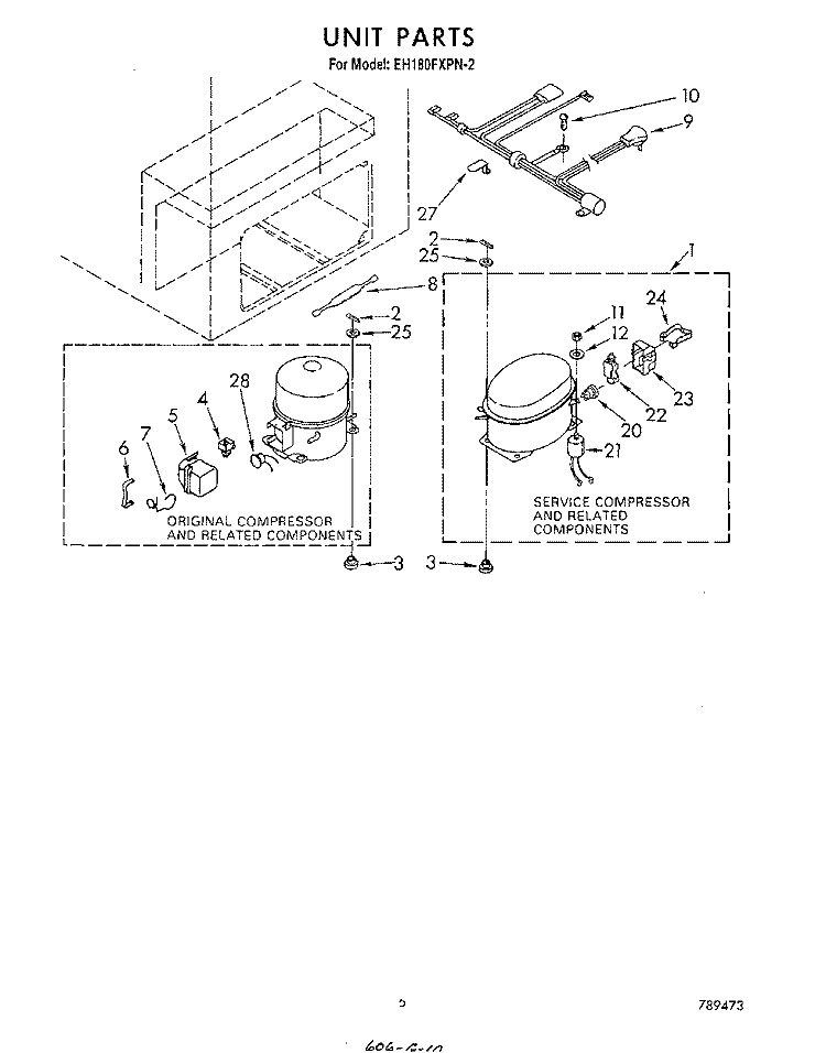 SECTION Diagram and Parts List for EH180FXPN2  Whirlpool Freezer