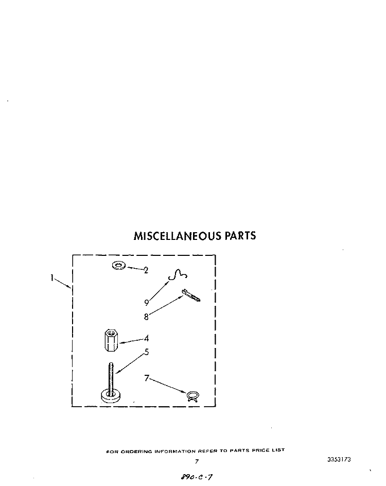MISCELLANEOUS Diagram and Parts List for 4LA9300XTW0  Whirlpool Washer