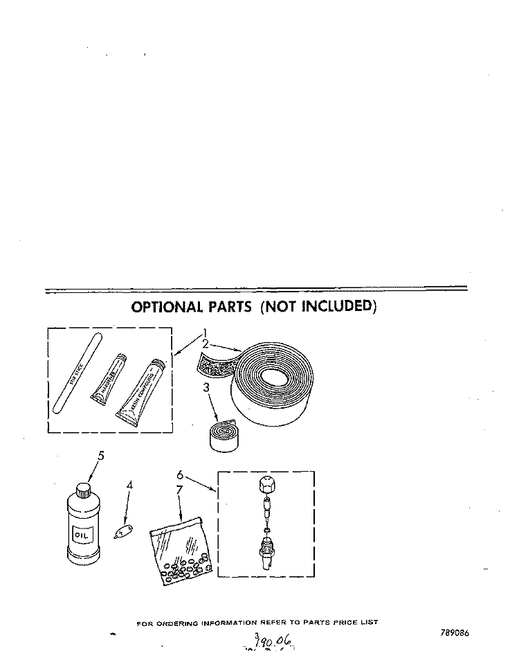 OPTIONAL PARTS Diagram and Parts List for ACR124XR0  Whirlpool Air Conditioner