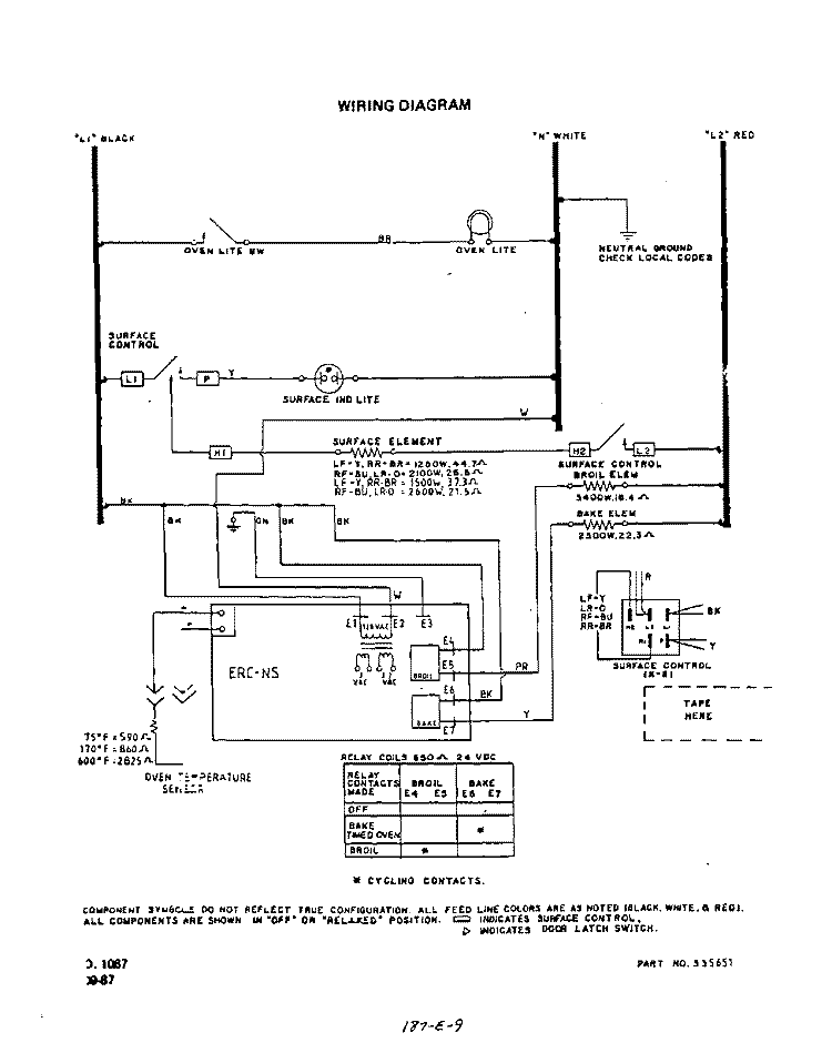 WIRING DIAGRAM Diagram and Parts List for F5608W0  Roper Range