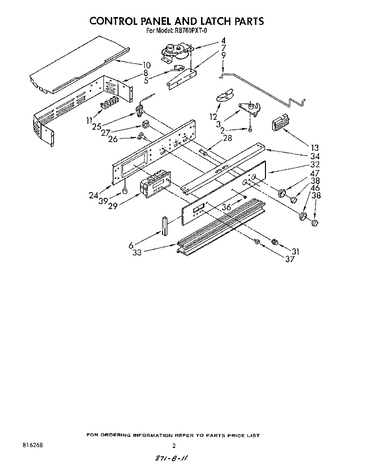 SECTION Diagram and Parts List for RB760PXT0  Whirlpool Range