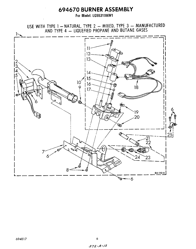 SECTION Diagram and Parts List for LG5531XKW1  Whirlpool Dryer
