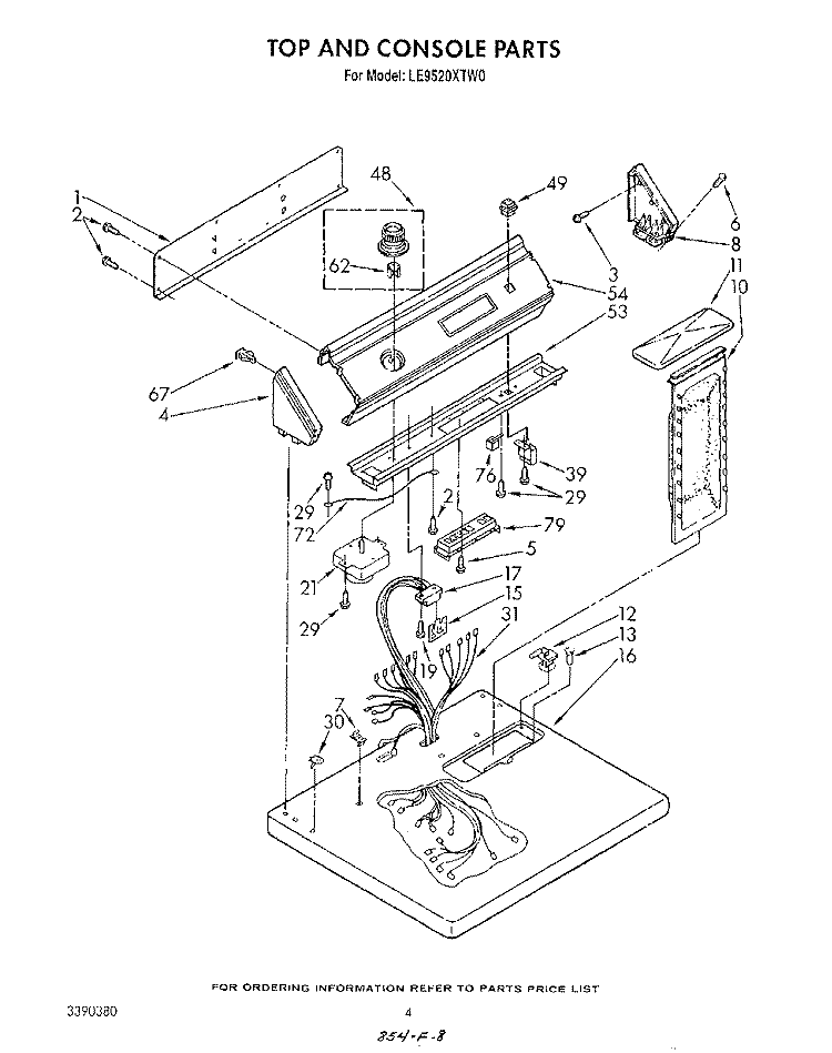 SECTION Diagram and Parts List for LE9520XTW0  Whirlpool Dryer