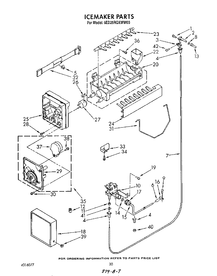 ICE MAKER , LIT/OPTIONAL Diagram and Parts List for 6ED25RQXWW00  Whirlpool Refrigerator