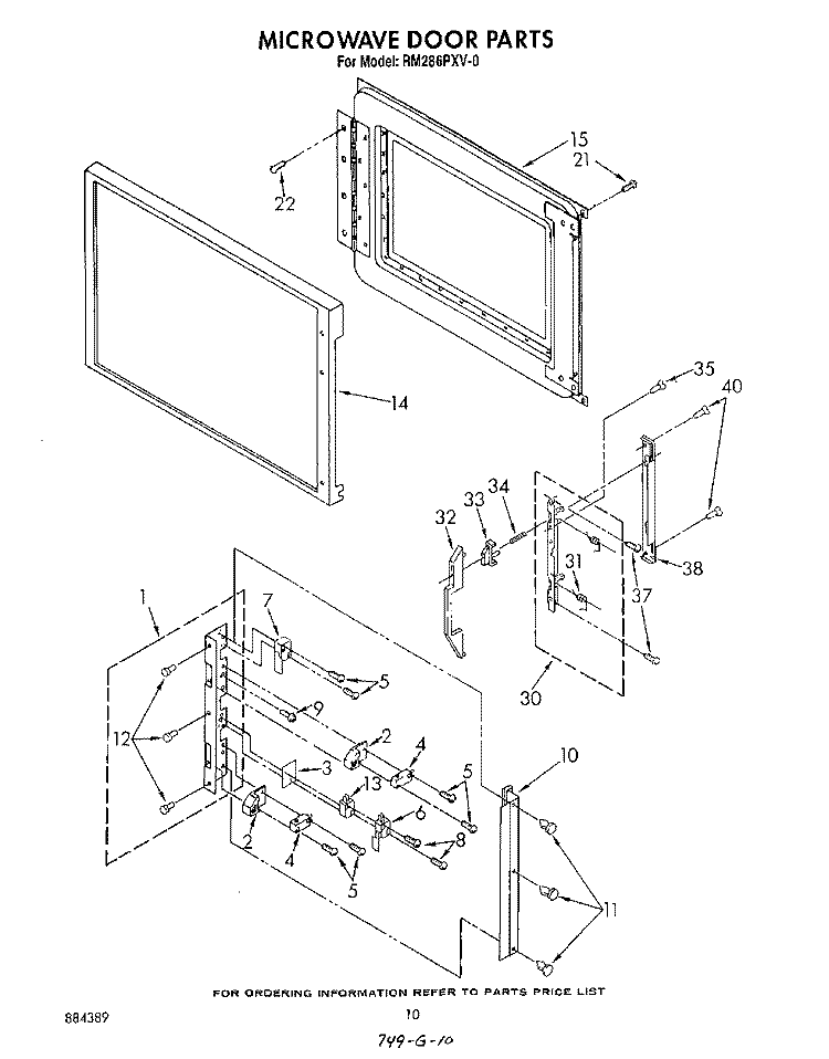 SECTION Diagram and Parts List for RM286PXV0  Whirlpool Microwave Oven Combo