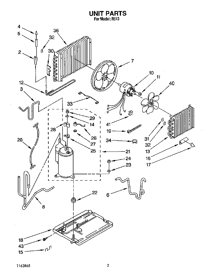 UNIT, LIT/OPTIONAL Diagram and Parts List for R513  Whirlpool Air Conditioner