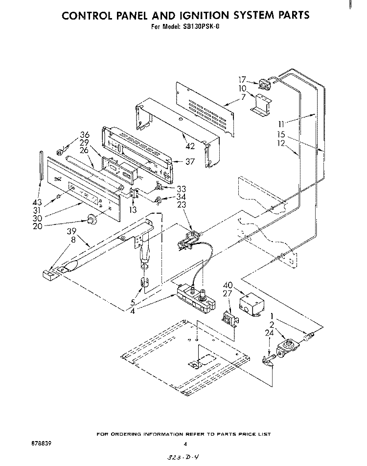 SECTION Diagram and Parts List for SB130PSK0  Whirlpool Wall Oven