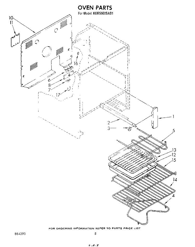 OVEN , LITERATURE AND OPTIONAL Diagram and Parts List for KERS500SWB1  KitchenAid Range