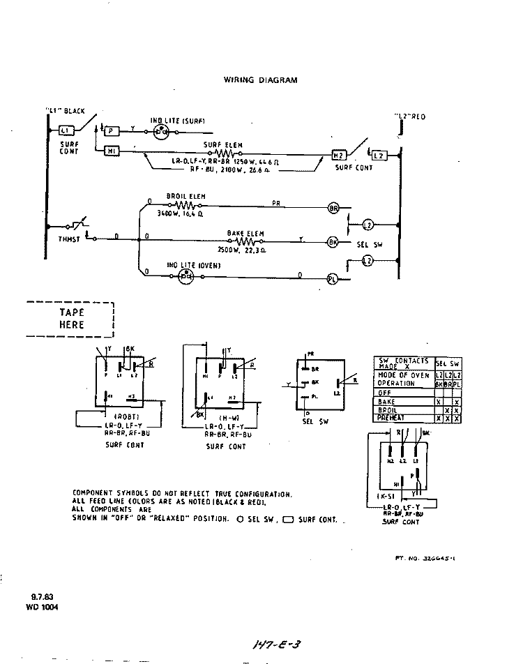 WIRING DIAGRAM Diagram and Parts List for 2424W0A  Roper Range