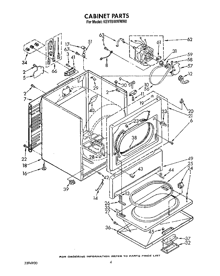 SECTION Diagram and Parts List for KEYE960WWH0  KitchenAid Dryer