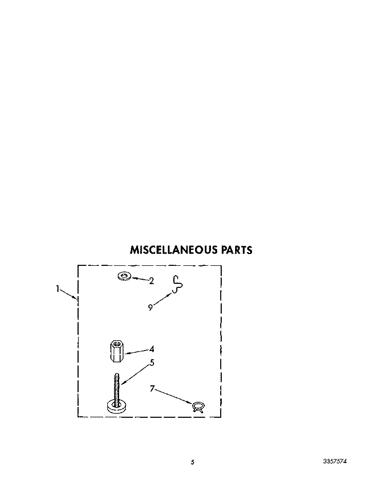 MISCELLANEOUS Diagram and Parts List for 3LA5581XYN0  Whirlpool Washer