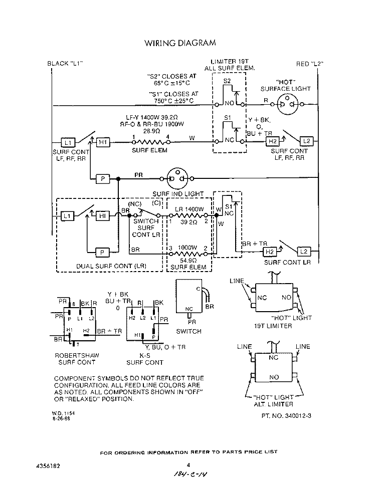 WIRING DIAGRAM Diagram and Parts List for C3408B1  Roper Range