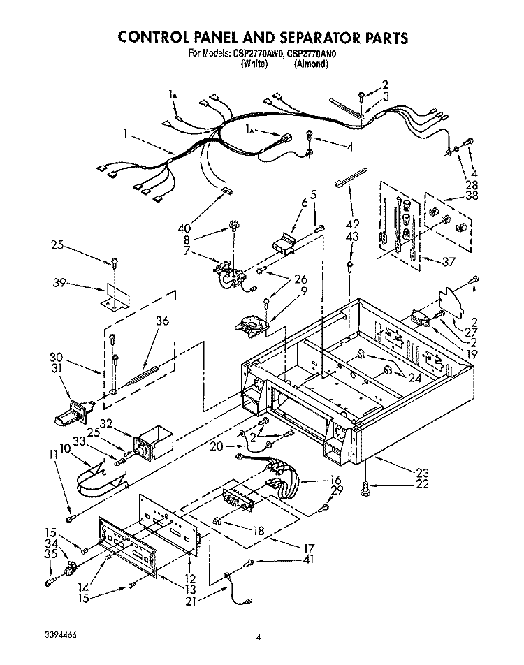SECTION Diagram and Parts List for CSP2770AN0  Whirlpool Dryer