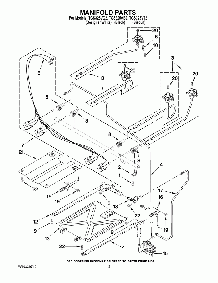 MANIFOLD PARTS Diagram and Parts List for TGS325VB2  Estate Range
