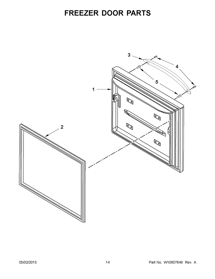 FREEZER DOOR PARTS Diagram and Parts List for 5KRFX9000M00  KitchenAid Refrigerator