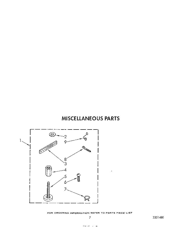 MISCELLANEOUS Diagram and Parts List for LA7680XTF0  Whirlpool Washer