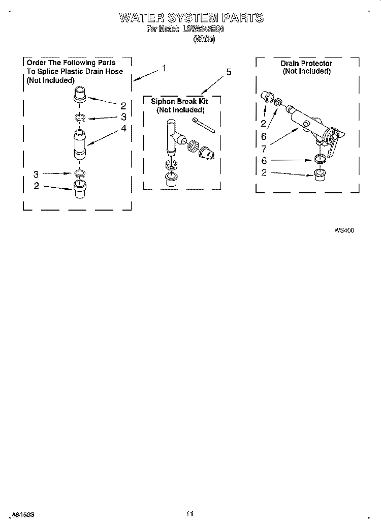 WATER SYSTEM Diagram and Parts List for LSW9245EQ0  Whirlpool Washer