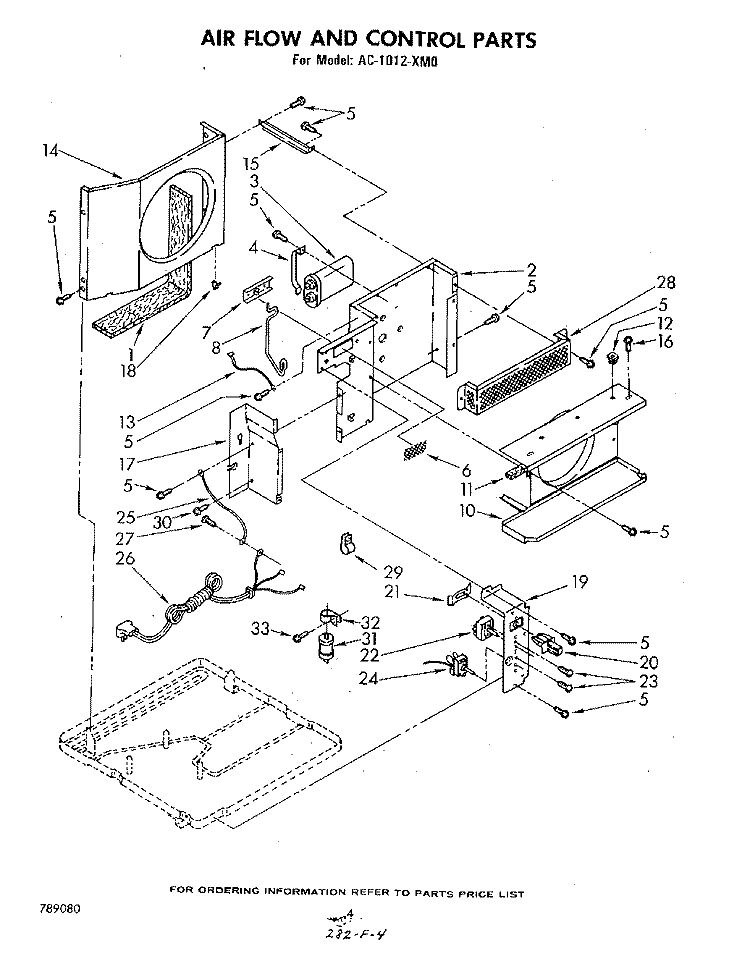 SECTION Diagram and Parts List for AC1012XM0  Whirlpool Air Conditioner