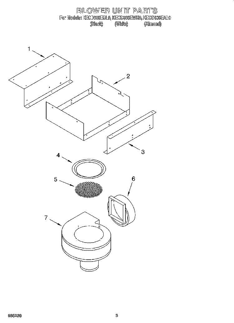 SECTION Diagram and Parts List for KECD805EBL0  KitchenAid Cooktop