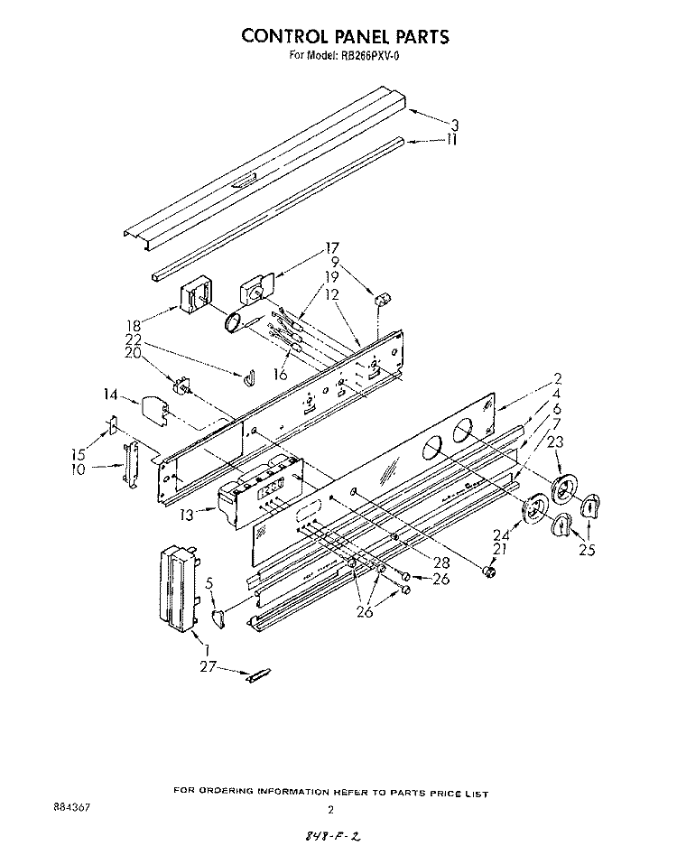 CONTROL PANEL , LITERATURE AND OPTIONAL Diagram and Parts List for RB266PXV0  Whirlpool Wall Oven