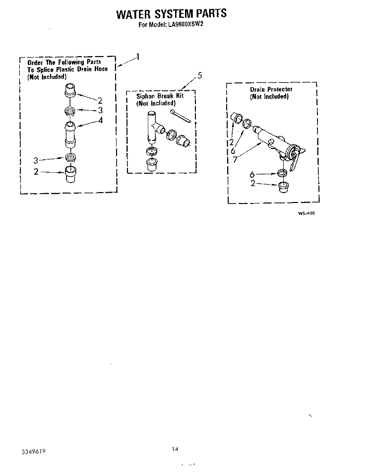 WATER SYSTEM Diagram and Parts List for LA9800XSW2  Whirlpool Washer
