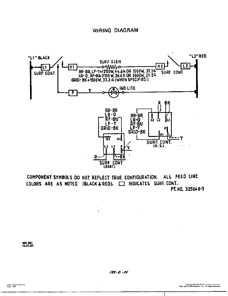 WIRING DIAGRAM Diagram and Parts List for C3357^0  Whirlpool Cooktop