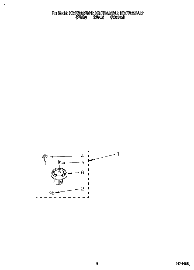 SEALED GAS BURNER KIT Diagram and Parts List for KGCT365AAL2  KitchenAid Cooktop
