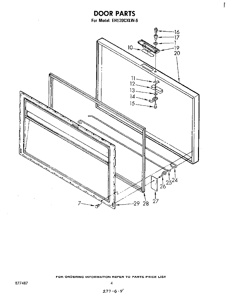 SECTION Diagram and Parts List for EH120CXLW6  Whirlpool Freezer