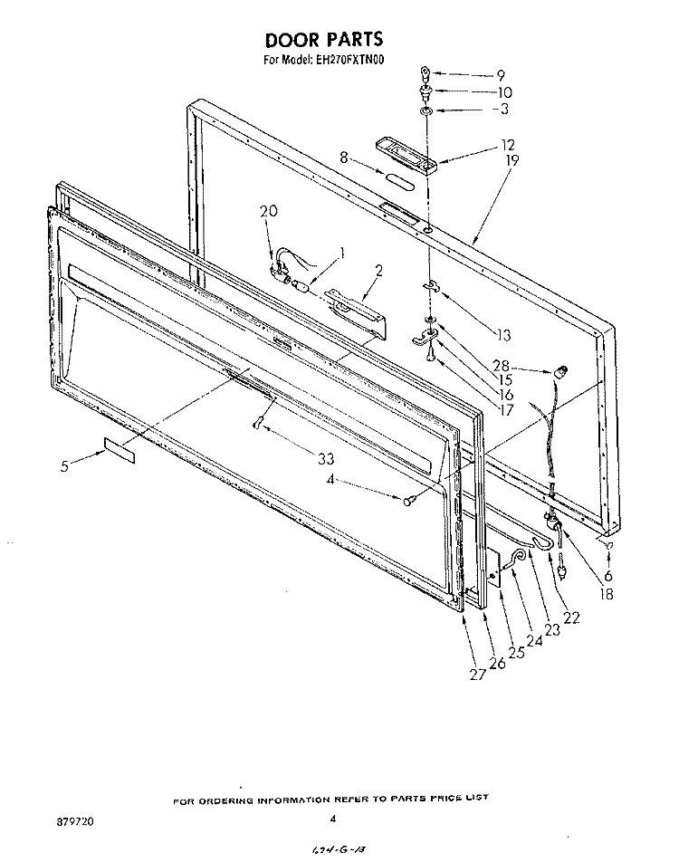 SECTION Diagram and Parts List for EH270FXTN00  Whirlpool Freezer