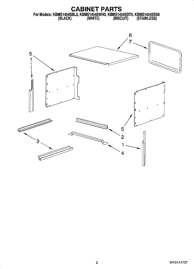 CABINET PARTS Diagram and Parts List for KBMS1454SSS0  KitchenAid Microwave